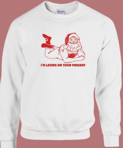 Naughty Santa Claus Laying 80s Sweatshirt