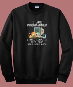Programmer Cat Beep Boop 80s Sweatshirt