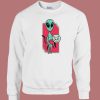 Space Alien Cat Funny 80s Sweatshirt