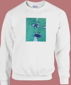 Two Green Faces 80s Sweatshirt
