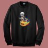 Astronaut Cat Rainbow Burger 80s Sweatshirt