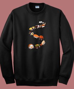 Funny Sushi Train Japanese 80s Sweatshirt