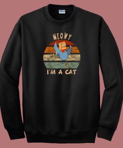 Funny Turkey Disguise Cat 80s Sweatshirt