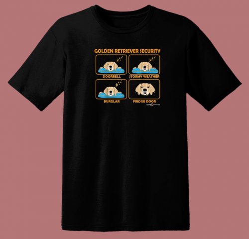 Golden Retriever Security Funny 80s T Shirt Style