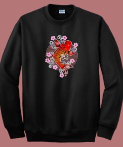 Japanese Koi Fish Cherry Blossom 80s Sweatshirt