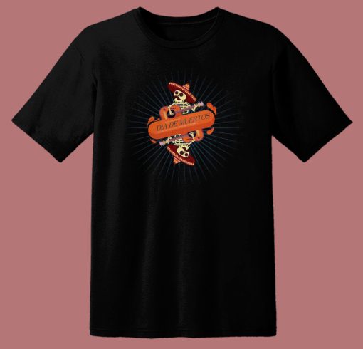 Skeleton Play Guitar Funny 80s T Shirt Style