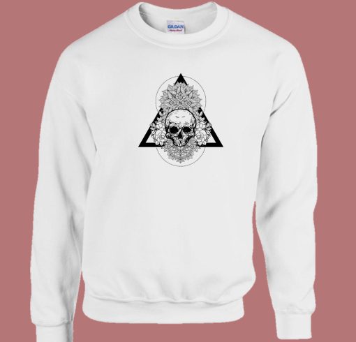 Skull Flower Day Of The Dead 80s Sweatshirt