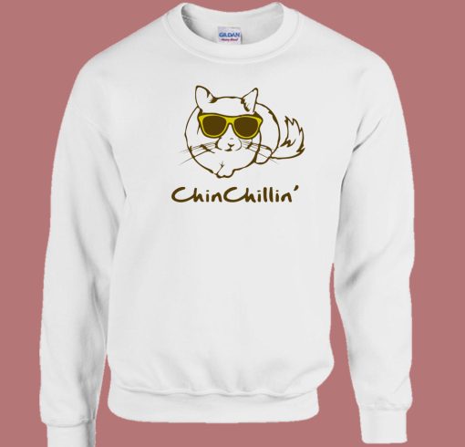 Chin Chillin Cats Funny 80s Sweatshirt
