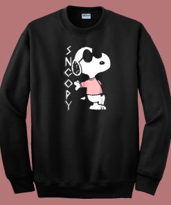 Cool Snoopy In Pink 80s Sweatshirt