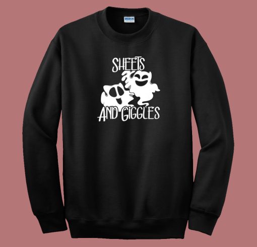 Ghost Sheets Giggles Pun Funny 80s Sweatshirt