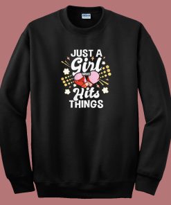 Just A Girl Who Hits Things Kickboxing 80s Sweatshirt