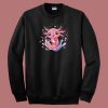 Kawaii Axolotl Strawberry Milkshake 80s Sweatshirt