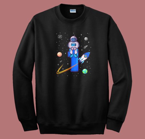 Kids Astronautst Birthday Space 80s Sweatshirt