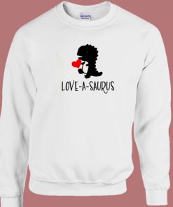 Love A Saurus Valentine Day 80s Sweatshirt