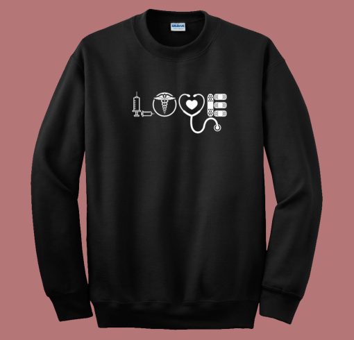 Love Nurse Valentines Day 80s Sweatshirt