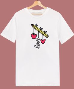 Love Pencil Valentine Teacher 80s T Shirt Style