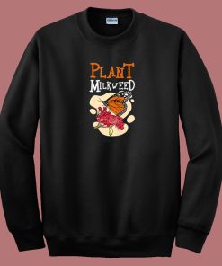 Plant Milkweed Butterfly Graphic 80s Sweatshirt