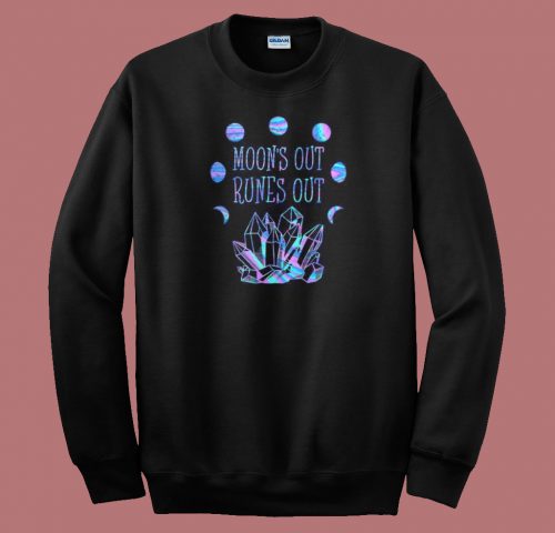Top Moons Out Runes Out 80s Sweatshirt
