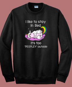 Unicorn Like To Stay In Bed 80s Sweatshirt