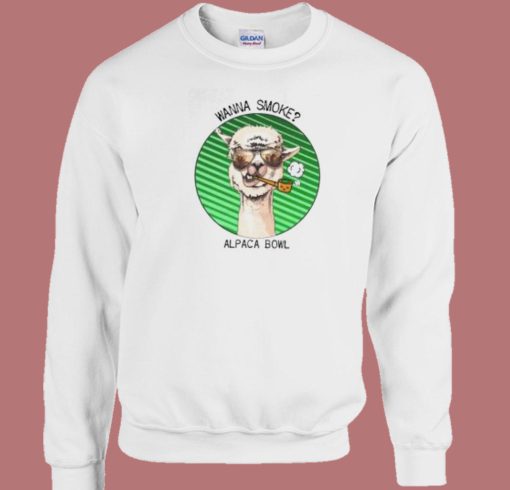 Wanna Smoke Alpaca Bowl 80s Sweatshirt