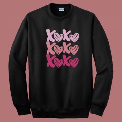 Xo Heart Kisses Happy Valentine Day 80s Sweatshirt