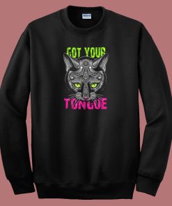 Cat Got Your Tongue Graphic 80s Sweatshirt