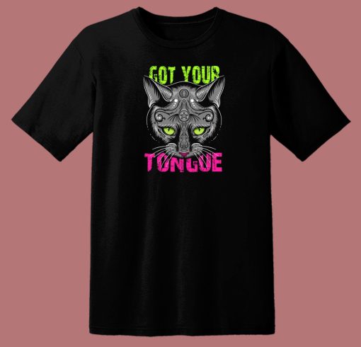 Cat Got Your Tongue Graphic 80s T Shirt Style
