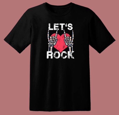 Lets Rock Aand Roll Music Vintage 80s T Shirt Style