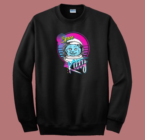 Space Kitty Astronaut 80s Sweatshirt