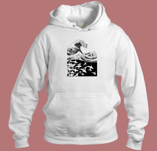 Wave Of Sharks Graphic Hoodie Style