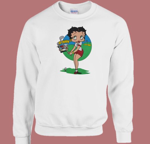 Betty Boop Sunny Day to Play Golf 80s Sweatshirt