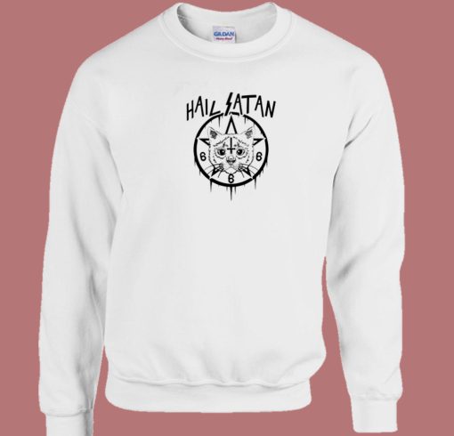 Hail Satan Cat 666 Sweatshirt On Sale