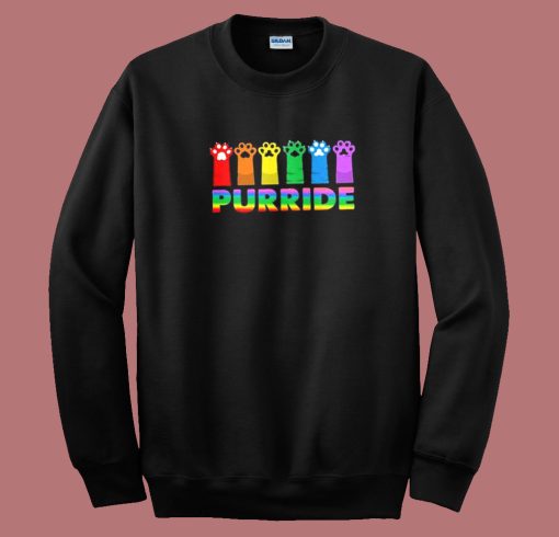 Purride Lgbt Pride Cat Sweatshirt On Sale