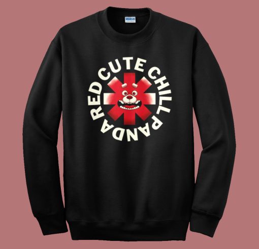 Red Cute Chill Panda Sweatshirt On Sale