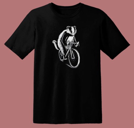 Badger On A Bicycle T Shirt Style On Sale
