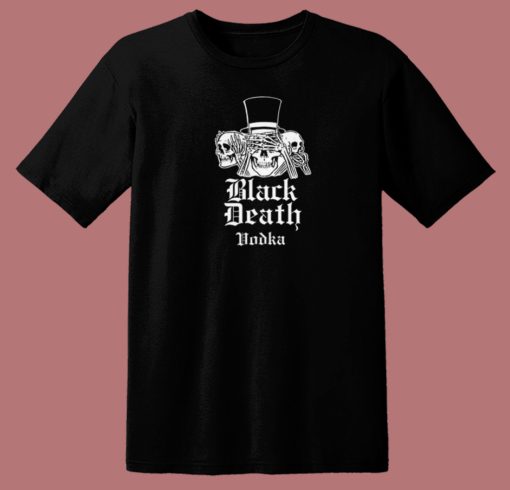 Black Death Vodka Skull T Shirt Style
