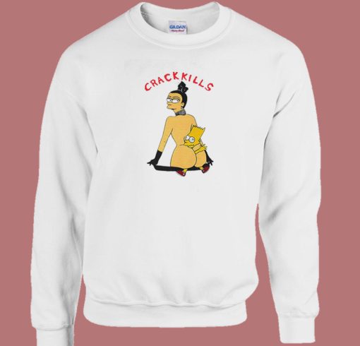 Bart Simpson Crack Kills 80s Sweatshirt