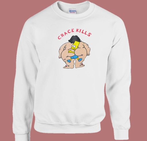 Crack Kills Bart Simpson 80s Sweatshirt