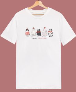 Funny Meowy Christmas T Shirt Style