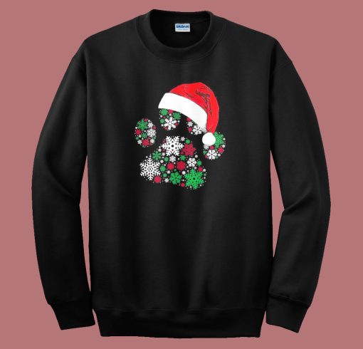 Paw Snowflake Santa Hat Sweatshirt