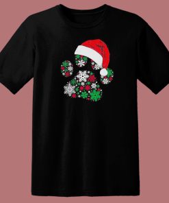 Paw Snowflake Santa Hat T Shirt Style