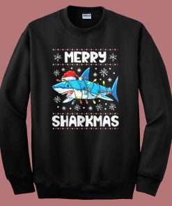 Sharkmas Shark Santa Hat Sweatshirt