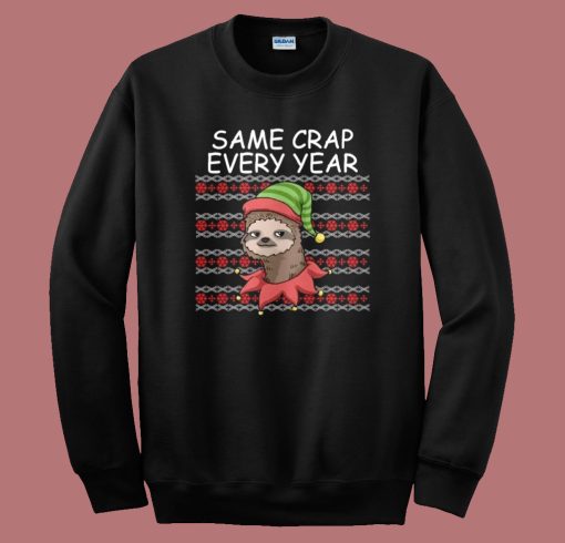 Sloth Santa Hat Christmas Sweatshirt
