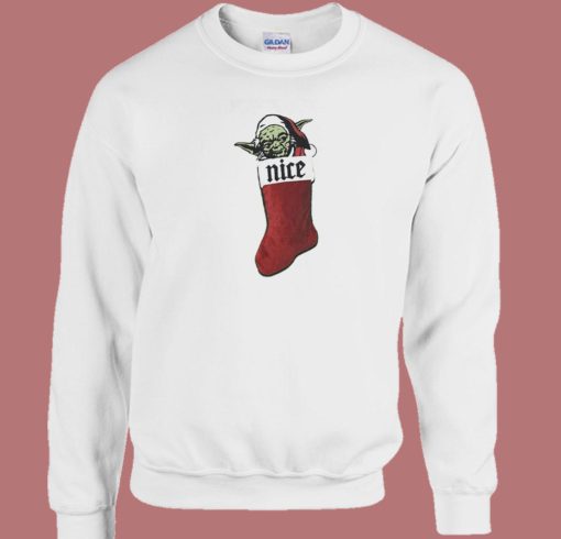 Yoda Nice Christmas Stocking Sweatshirt