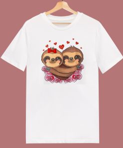 Cute Sloth Heart Valentines Day T Shirt Style