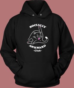 Socially Awkward Club Cat Hoodie Style