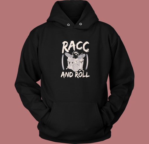 Racc and Roll Raccoon Drum Hoodie Style