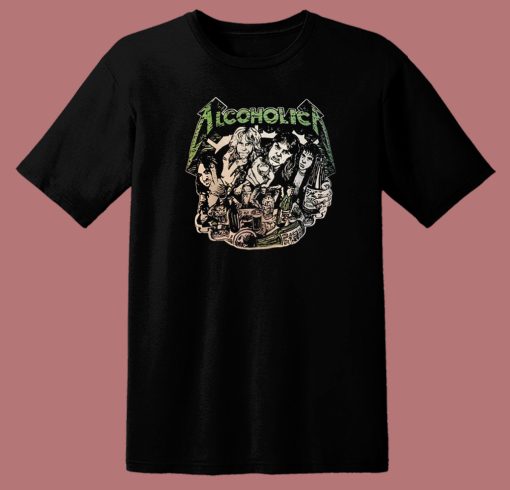 Metallica Alcoholica Parody T Shirt Style