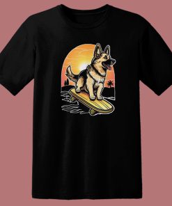 Skateboarding German Shepherd T Shirt Style