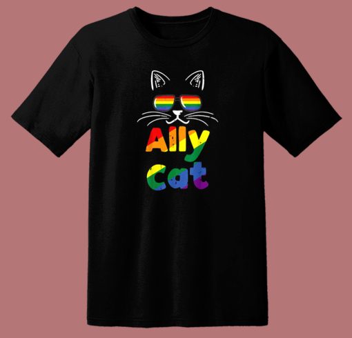 Ally Cat Pride Month T Shirt Style